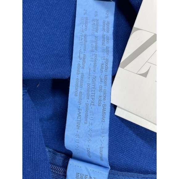 Zara Women's Medium Blue Dress Strapless Tube Stretch Denim Cotton Mini NWT M - Picture 9 of 11